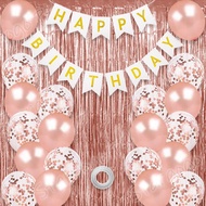 【Local Shipping】23pcs Birthday Balloon Set Happy Birthday Banner Backdrop Gold Foil Curtain Metallic