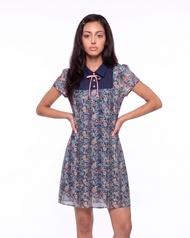 VERONIQA Dress AM-D1426 by AMILA แฟนซีเลซ+เข็มกลัด แขนสั้น IGPU26-7 PCE1426