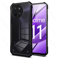 ส่งจากไทย Case Realme11 5G/Realme 11X เคสใสขอบสี เคสกันกระแทก ขอบนิ่มหลังแข็ง เคสโทรศัพท์ Realme11 5G/Realme 11X เคสPC+TPU ดำ