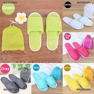 WHMY Home Hotel Breathable Anti-Slip Slippers SPA Cotton With Storage Bag