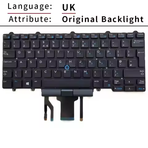 Original US RU SP UK Backlit Laptop Keyboard For Dell Latitude 3340 3350 5480 5490 E5450 E7450 E5470
