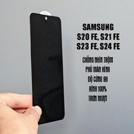 (S24 FE included) Anti-peeping tempered glass for Samsung Galaxy S23 Fe, S24 Fe, S20 Fe, S21 Fe