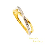 Dreams Jewellery Cincin Silang Emas 916 Original / Silang Ring 916 Gold Original