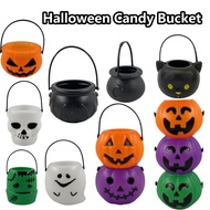 Halloween Trick Or Treat Bucket Witches Cauldron Pumpkin Basket Decoration