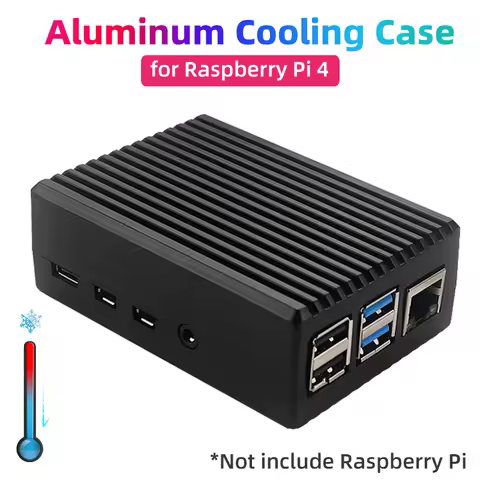 Raspberry Pi 4 Aluminum Alloy Case Black Gray Metal Shell Passive Cooling Enlosure Case for Raspberr