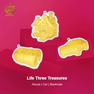 【CHOWGoldsmith】999 0.3g Gold Bar Pure Gold House Car Banknote Gold Piece Solid Gold Ornament