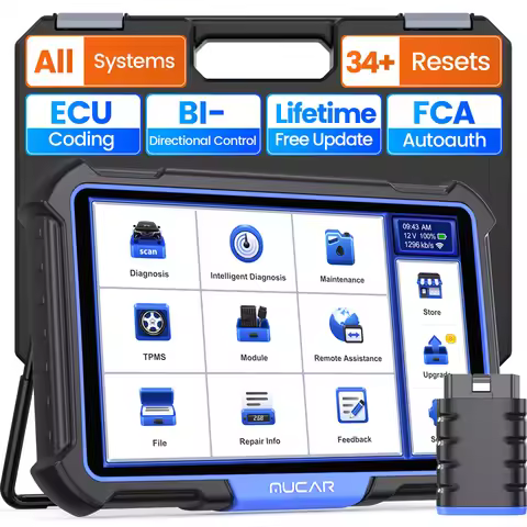 MUCAR VO8 Car Diagnostic Tool 2024 Full System OBD2 Scanner Active Test ECU Coding 34 Reset Automoti