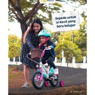 Sepeda Anak Perempuan &amp; Laki WIMCYCLE BUGSY Ukuran 12 Inch Keranjang