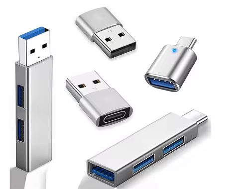 5 Pack USB Adapter and U-SB Hub Splitter Expander OTG Adapter (USBC to U-SB Adapter, USBA to USB-C A