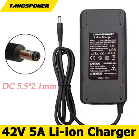 42V 5A Lithium Battery Charger DC5.5*2.1MM For 36V 5A Bicycle Scooter Hoverboard Balance Wheel Skate