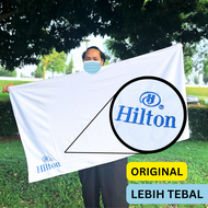 Tuala Mandi Hotel Putih Jenama Brand Hilton serap air saiz dewasa dan extra large Original HILTON