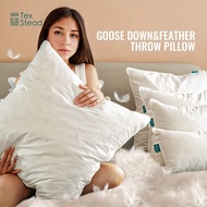1PC Goose Feather Throw Pillow Insert White Bed and Couch Pillows - Indoor Decorative Pillows