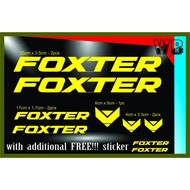 Foxter sticker for bike frame (Yellow Glossy) - 1set