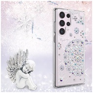 Samsung S26/S25/S24/S23系列輕薄軍規防摔水晶彩鑽手機殼-天使心