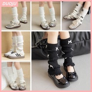 DUOJU Children's Sock Covers, Acrylic Knitted Knitted Sock, Bow Warm Leg Warmers