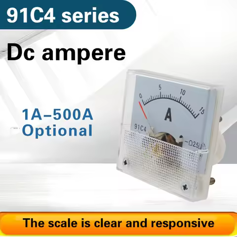 91C4 Ammeter DC Analog 1A 2A 3A 5A 10A 20A 30A 50A 100A 200A 300A 500A Panel Mechanical Pointer Type