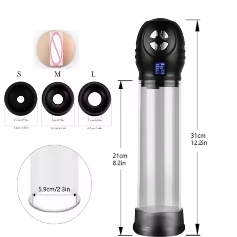 Electric Male Suction Cup Spa Water Massager 6 Speeds Male Massage Vacuum Pump Extender Enlargement