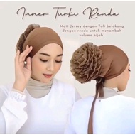INNER TURKI Terbaru Dalaman Hijab Ciput Turkie Jersey Mix Brukat Premium Cepol Turkish Tali Renda