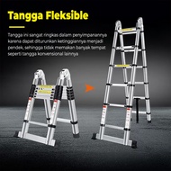 Tangga Lipat Aluminium Teleskopik 4.4M Single Telescopic Ladder 4.4 M Tangga Teleskopik tanpa lekuka