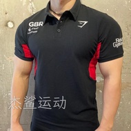 Gymshark Embroidered Label Men's 24SS Summer Sports Fitness Casual Elastic POLO Half-Sleeved T-Shirt