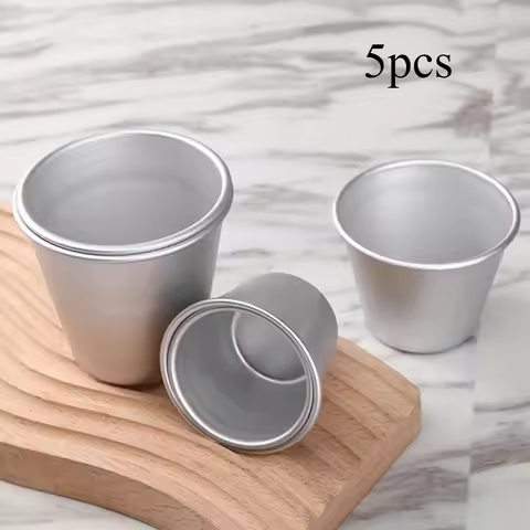 5pcs Pudding Moulds for Baking, Mini Moulds for DIY Cooking Pudding Cups Egg Tart Mold Muffin Tin Cu