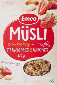EMCO Crunchy Musli Cereal 375g [Strawberry Almond / Blueberries Raspberries / Tropical Fruits / Haze