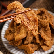 【Fresh food】Pig oil residue, dry fried, spicy, crispy skin, five flower meat residue, snacks, Qingdao specialty pork jerky, fat residue, oil residue -200g-BHG