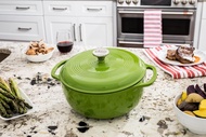 Lodge 6 Quart Enameled Cast Iron Dutch Oven Kitchen Cooking Pot with Lid – Dual Handles – Oven Safe up to 500° F or on Stovetop - Use to Marinate, Cook, Bake, Refrigerate and Serve – Avocado Green