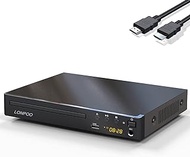 LONPOO Blu-Ray DVD Player for TV with Eye-Protect Display, Support HDMI and AV Output / USB &amp; HDD Playback/ 1080P Upscaling/ Dolby and DTS, Blu-Ray Disc Zone A/1, DVD Regions 1-8 (AV&amp;HDMI Cable)