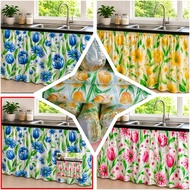 ROSAVINA DESIGN PRINTED KITCHEN SINK CURTAINS 32inches by 58 inches-quality fabric