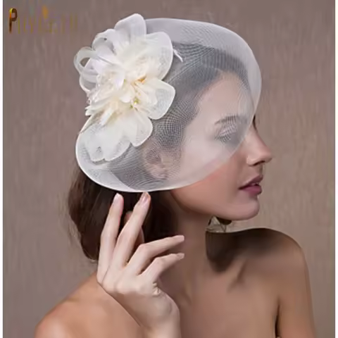 JM02 Elegant Birdcage Veil Ladies Wedding Fascinator Hat Blusher Veil Bridal Veils Wedding Accessori