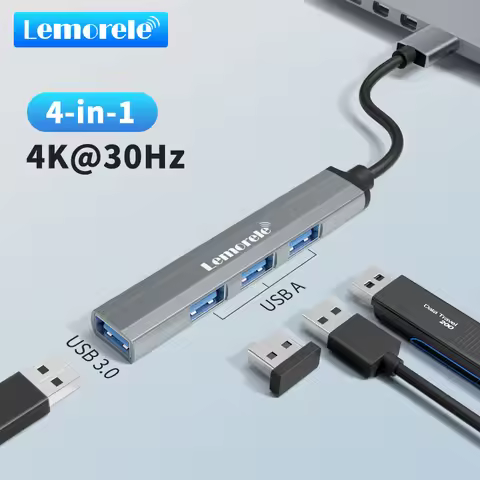 Lemorele USB Hub USB 3.0 Hub OTG 4 Port USB C/A HUB Multi Splitter Adapter Laptop Accessories For Xi