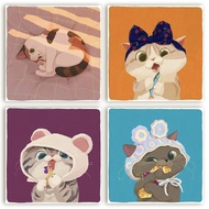 [ORFON] Paint by numbers small size  20*20/30*30 cm with frame manual coloring hand-painted cat