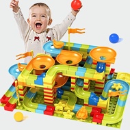 101-404 PCS Marble Race Run Maze Balls Track Building Blocks DIY Funnel Slide  Compatible Duplo Big 