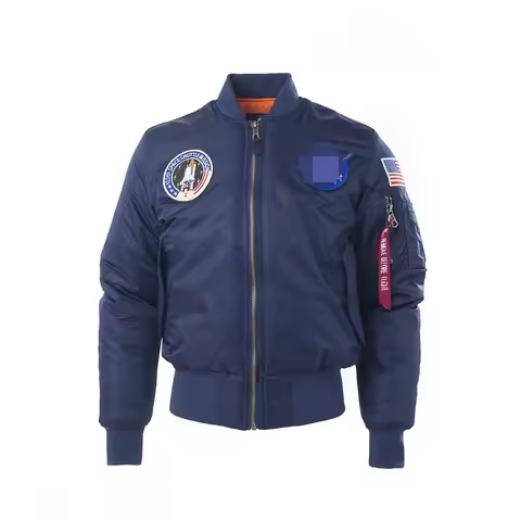 100th space shuttles mission patched winter space bomber flight jacket for men women