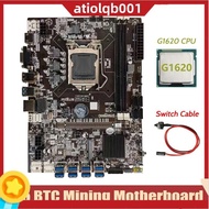 B75 BTC Mining Motherboard+G1620 CPU+Switch Cable LGA1155 8XPCIE USB Adapter DDR3 MSATA B75 USB BTC Miner Motherboard