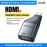 ESSAGER OTG HDMI to USB Type C Adapter Low Latency Portable 4K 60Hz - OTG USB Type C to HDMI 4K 60Hz