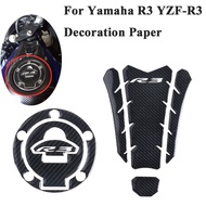 Motorcycle Reflective 3D Carbon Fiber Sticker Fuel Oil Tank Pad Decal Decoration Paper Sticker For Yamaha R3 YZF-R3