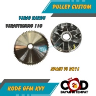 PULLEY CUSTOM VARIO 110 KARBU BUBUT RUMAH ROLLER VARIO 110 TECHNO CBS BAHAN ORIGINAL KODE KVY KZL