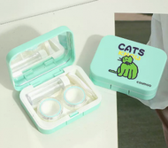 DDS - 隱形眼鏡盒美瞳盒子(規格:綠色貓咪)#N134_017_375