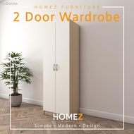 【Special offer】◊Homez 2 Door Wardrobe Solid Board HMZ-WD-DT-6000 with Large Hanging Space - 2 ft