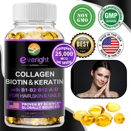 Biotin Hyaluronic Acid, Collagen Keratin –Hair Growth Vitamin – Nails & Skin,Boosts Immunity with B1