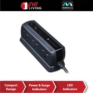 Masterplug Surge Protector 6 Gang Extension Black SRGD62MB (SRGD62MB-MPA)