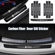 MG Carbon Fiber Car Leather Plate Step Sticker Protector Scratch Resistant For HS ZS EP MG5 MG3 MG4 