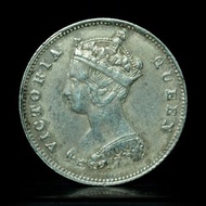 早期年份 1868年 香港維多利亞女皇 一毫 銀幣 Hong Kong Victoria 10 cents