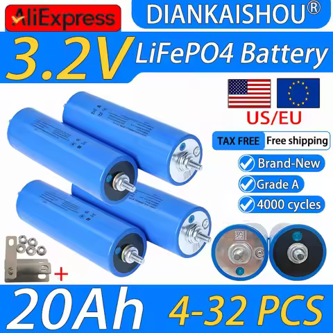 4-32PCS Original New Grade A Cells 3.2V C40 20Ah LiFePO4 Battery 3C DIY 12v 24v 48v E-scooter motorc