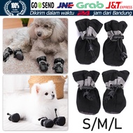 4Pcs/Set Sepatu Boots Anjing Anti Slip Sepatu Kucing Anti Air Tahan Air Dog Shoes Waterproof