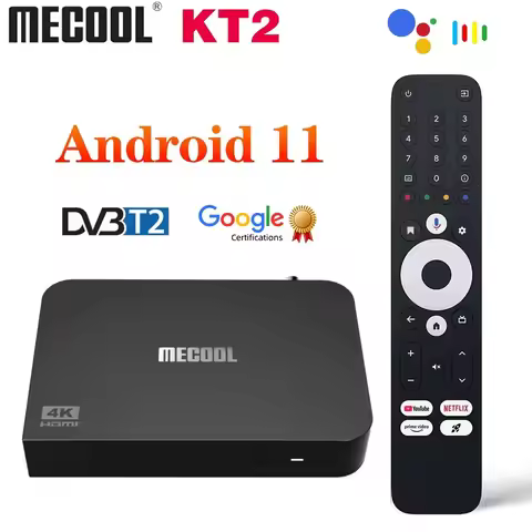 Mecool KT2 DVB-T2 Google Certified Amlogic S905Y4-B Android 11 TV Box 2GB 32GB Support DVB-T2/T BT 2