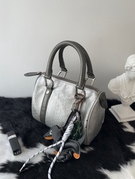 中古包 Dior 迪奧 銀灰迷你波士頓包