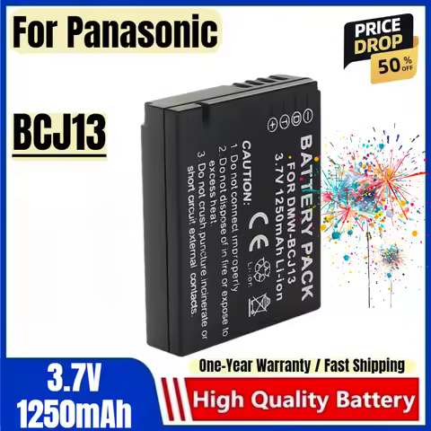BCJ13 Battery 3.7V 1250mAh Rechargeable Batteries and Charger for Panasonic Camera Battery Charger B